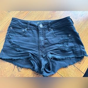 AE black high rise festival shorts size 6